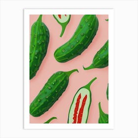 Zucchini Pattern Illustration 1 Art Print