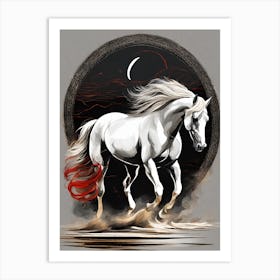 Horse In The Moonlight 18 Art Print