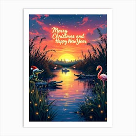 Merry Christmas And Happy New Year 5 Art Print