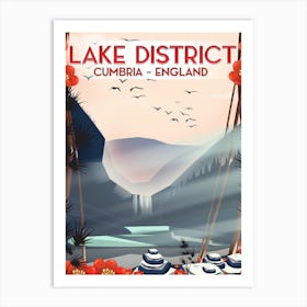 Lake District Cumbria England Travel poster Art Print