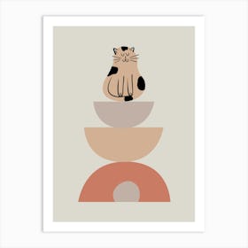 Cat Sitting On A Bowl Art Print