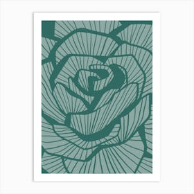 Rose Line Art Art Print