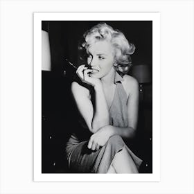 Vintage Marilyn Monroe Black And White Art Print