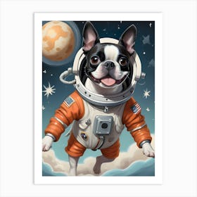 Boston Terrier Astronaut-Reimagined 1 Art Print