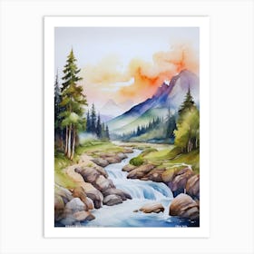 mountain forest landscape.1 Art Print