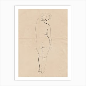 Nude On Vintage Paper 03 Art Print