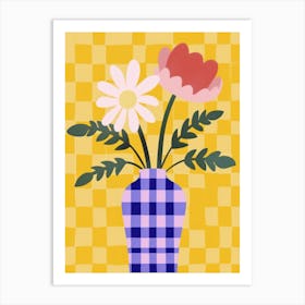 Wild Flowers Blue Tones In Vase 7 Art Print