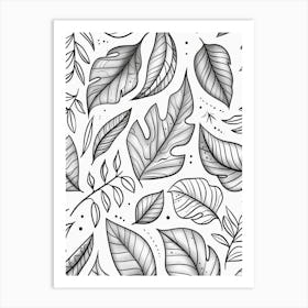 Seamless Pattern With Leaves Art Print