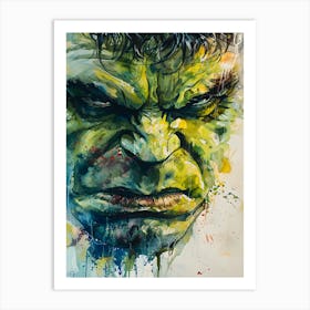 Hulk Portrait Watercolor Art Print