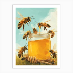 Halictidae Bee Storybook Illustration 12 Art Print