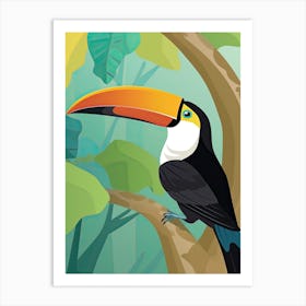 Toucan Jungle Cartoon Illustration 3 Art Print