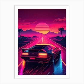 80s Retro Car Art Print