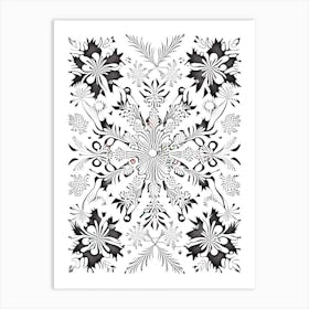 Pattern, Snowflakes, William Morris Inspired 1 Art Print