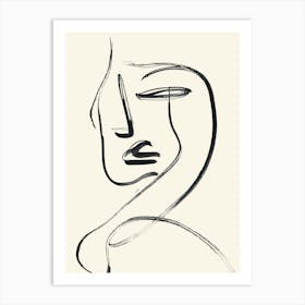 The Face Abstract Portrait of a Woman Art Print