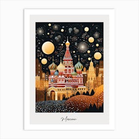 Poster Of Moscow, Illustration In The Style Of Pop Art 1 Art Print
