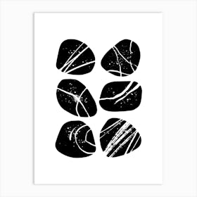 Black And White Rocks 1 Art Print