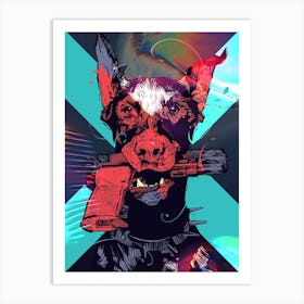 Dobergun Gun Doberman Dog Art Print