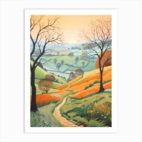 Peak District National Park England 2 Hike Illustration Art Print