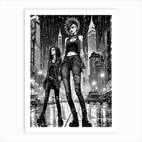 Two Girls On The Street Art Print