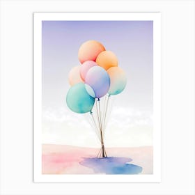 Watercolor Balloons Art Print