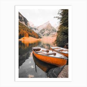 Two Boats On A Lake Art Print