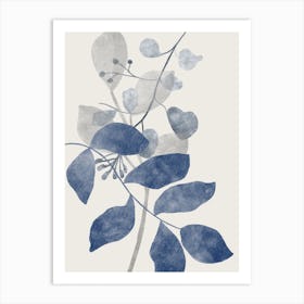 Blue Flower Wall Print 1 Art Print