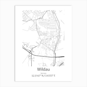 Wildau,Germany Minimalist Map Art Print