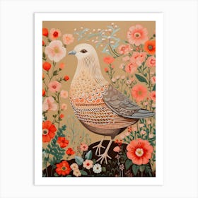 Partridge 2 Detailed Bird Painting Art Print