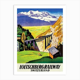 Lötschberg Railway, Switzerland Art Print