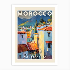 Chefchaouen Morocco 1 Fauvist Painting  Travel Poster Art Print