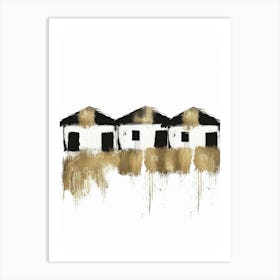 Three Houses Canvas Print 1 Art Print