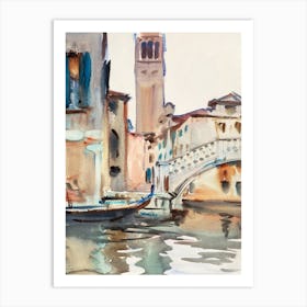 A Bridge And Campanile, Venice, John Singer Sargent Art Print