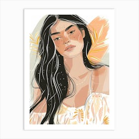 Asian Girl Illustration Art Print