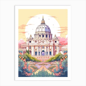 The Vatican City   Vatican City   Cute Botanical Illustration Travel 1 Art Print