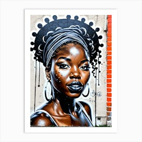 Graffiti Mural Of Beautiful Black Woman 336 Art Print