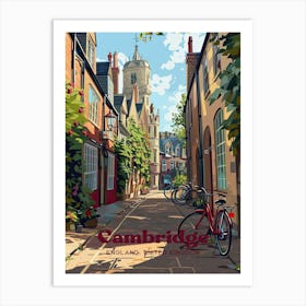 Cambridge England Street Digital Travel Art Art Print