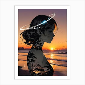 Sunset Girl Art Print