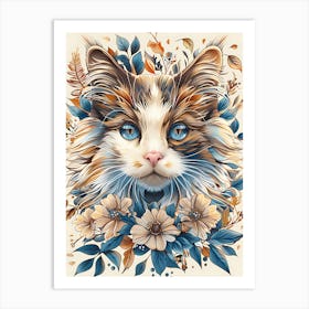 Cat With Blue Eyes 3 Art Print