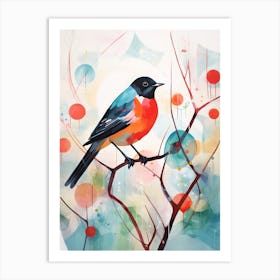 Bird Painting Collage Robin 3 Art Print