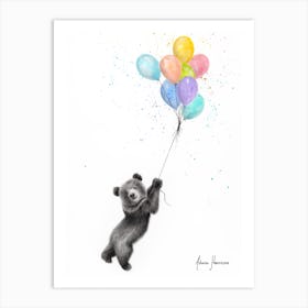 The Bear And The Balloons Art Print