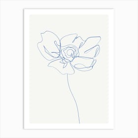 Poppies Minimal Monoline Art Print