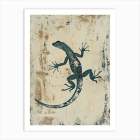 Minimalist Lizard Block Print 2 Art Print