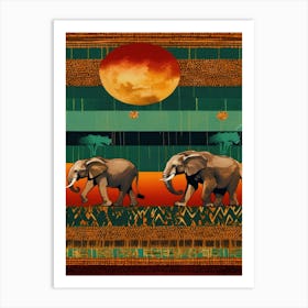 African Elephants 1 Art Print