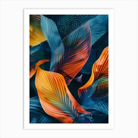 Abstract Tropical Leaves 4 Art Print