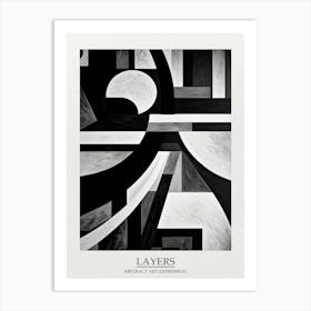 Layers Abstract Black And White 7 Poster Art Print