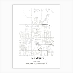 Chubbuck,United States Minimalist Map Art Print