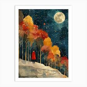 Moonlight In The Woods Art Print