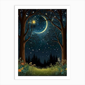 Night In The Forest 1 Art Print