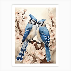 Couple Blue Jay Art Print