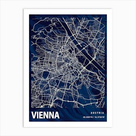 Vienna Crocus Marble Map Art Print